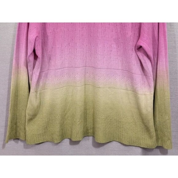 Sigrid Olsen Women's XL WICKED Pink Green Top Lightweight Knit Silk Linen Blend - Picture 16 of 16